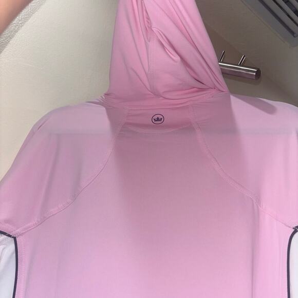 Peter Millar US Open Performance Pullover Hoodie –Pink, White & Navy –Size Large - Picture 8 of 15